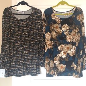 Susan Graver Set of 2 Brushed Liquid Knit Tops